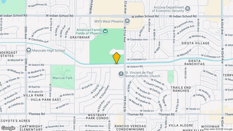 5132 W Osborn Rd Map and Location Details