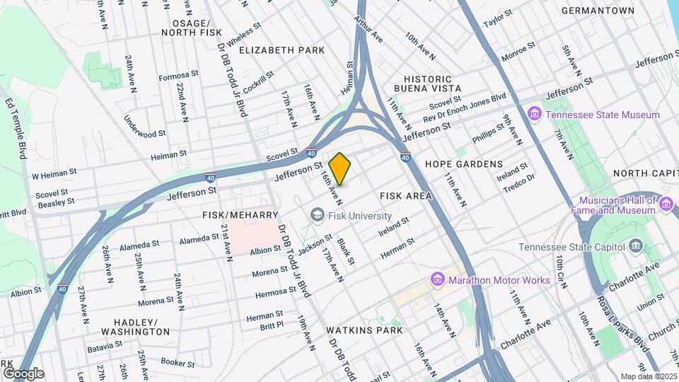 1507 Meharry Blvd Mapa y Detalles de la Ubicación