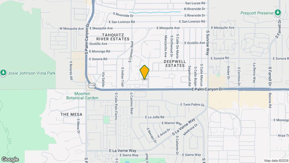 1010 E Palm Canyon Dr Mapa y Detalles de la Ubicación