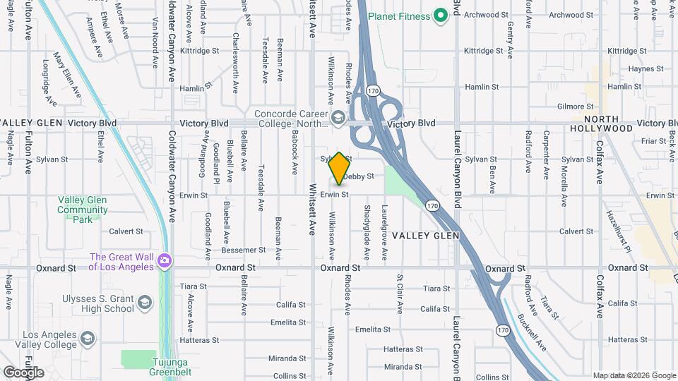 12419 Erwin St Map and Location Details