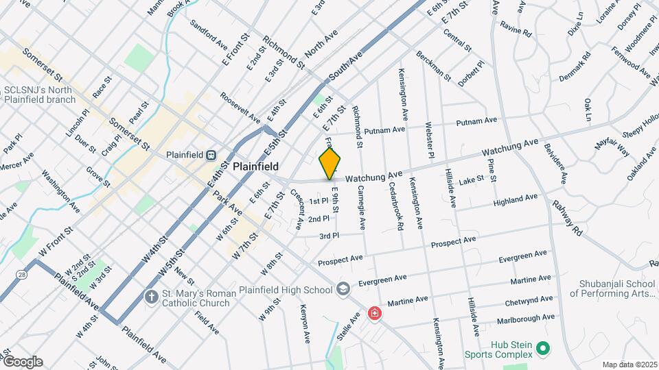 744 Watchung Ave Map and Location Details