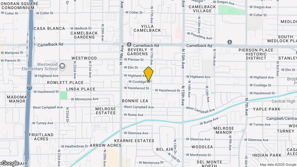 1707 W Coolidge St Mapa y Detalles de la Ubicación