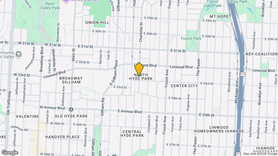 800 E 33rd St Map and Location Details