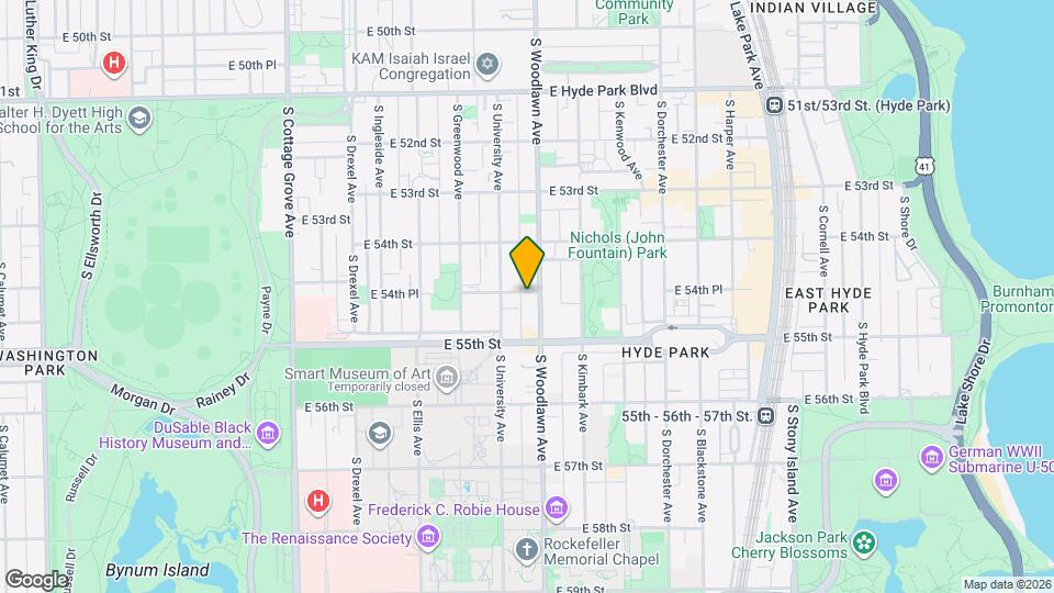 1165 E 54th Pl Map and Location Details