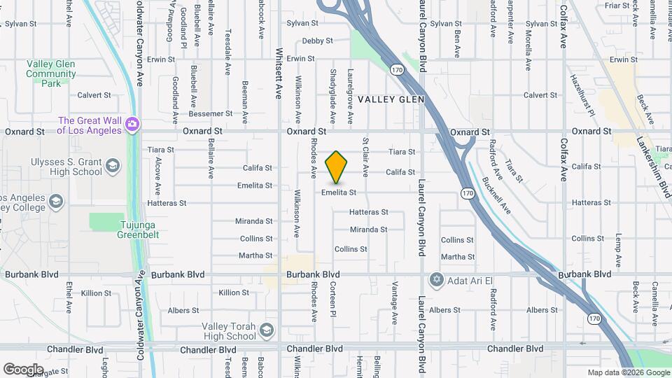 12329 Emelita St Map and Location Details