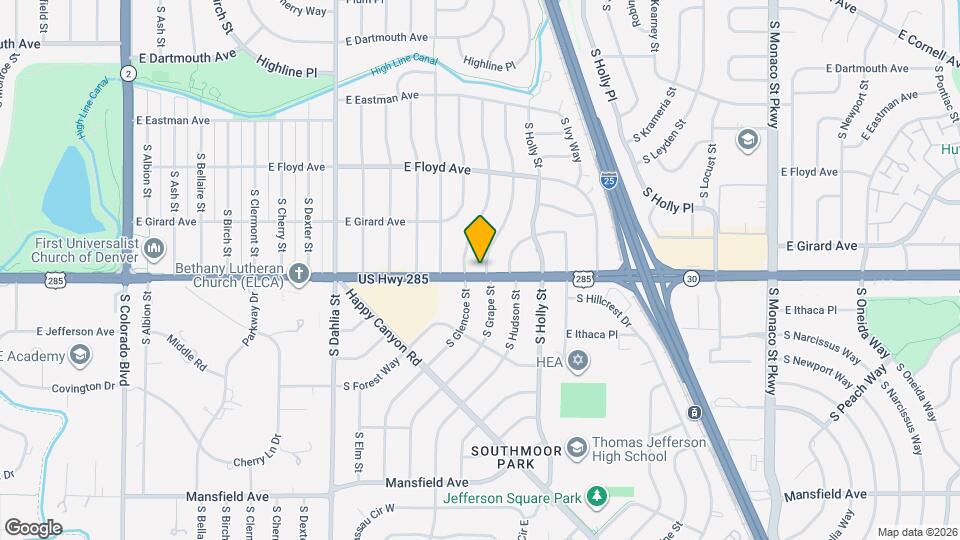 3495 S Grape St Map and Location Details