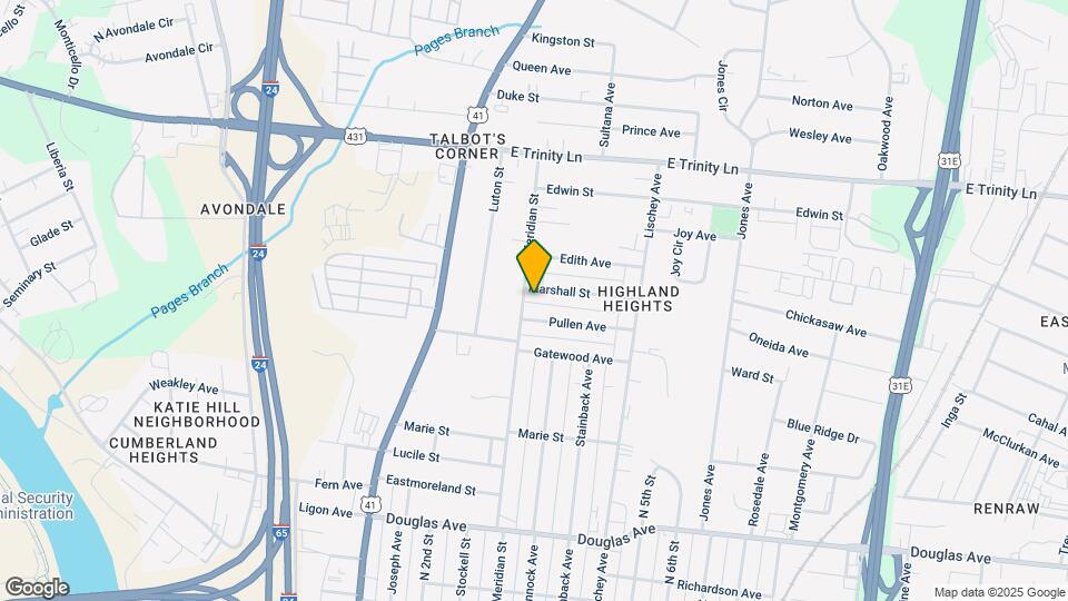 1519 Meridian St Map and Location Details
