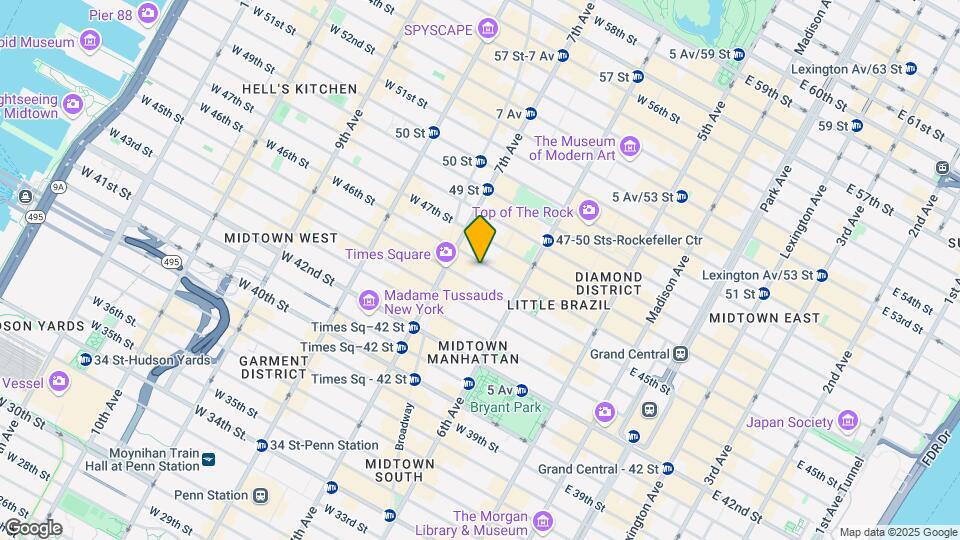 140 W 46th St Mapa y Detalles de la Ubicación