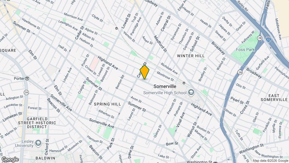 121 Highland Ave, Unit 1 Map and Location Details