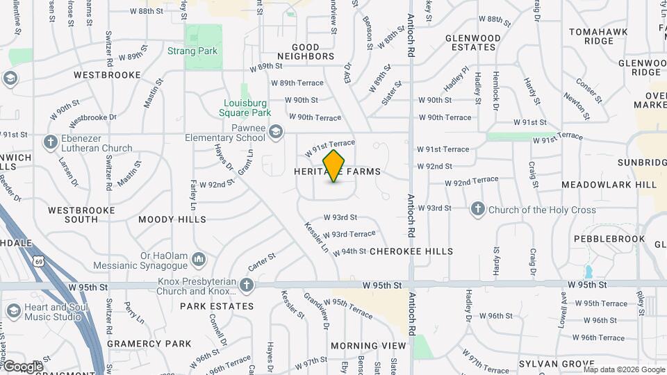 9155 W 92nd Terrace Map and Location Details
