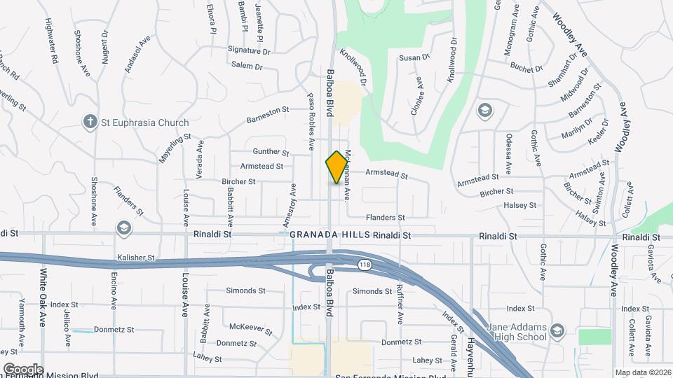 11616 Balboa Blvd Mapa y Detalles de la Ubicación