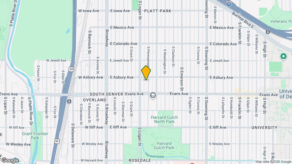 2029 S Pennsylvania St Map and Location Details