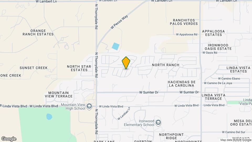 9861 N Western Sky Pl Map and Location Details