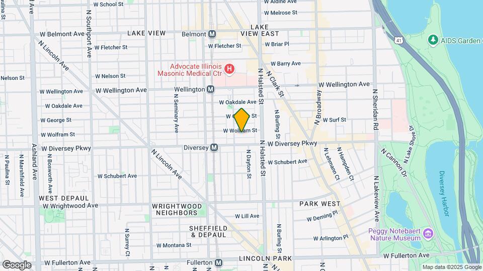 845 W Wolfram St, Unit #102 Map and Location Details
