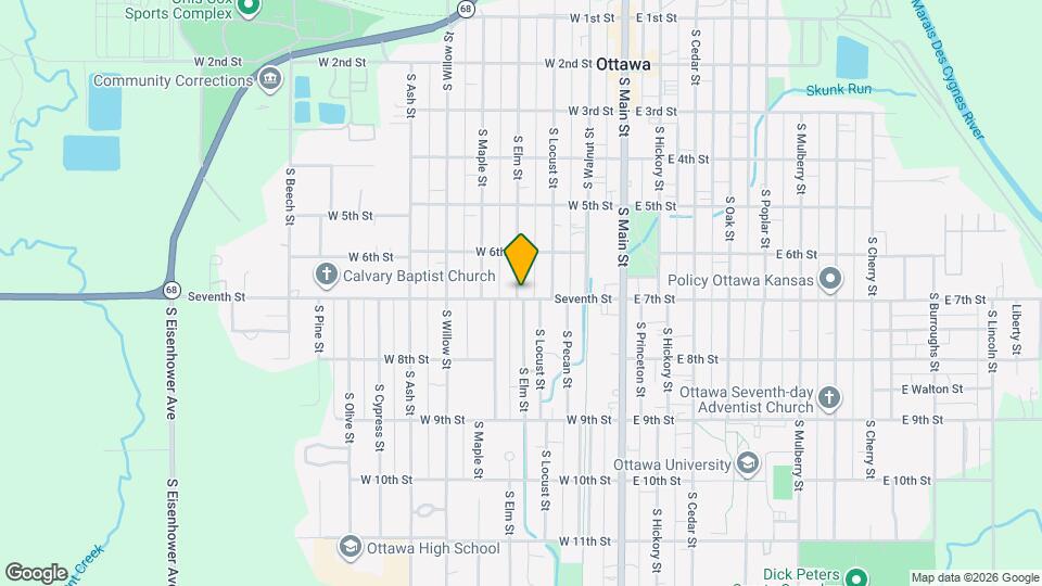 633 S Elm St Map and Location Details