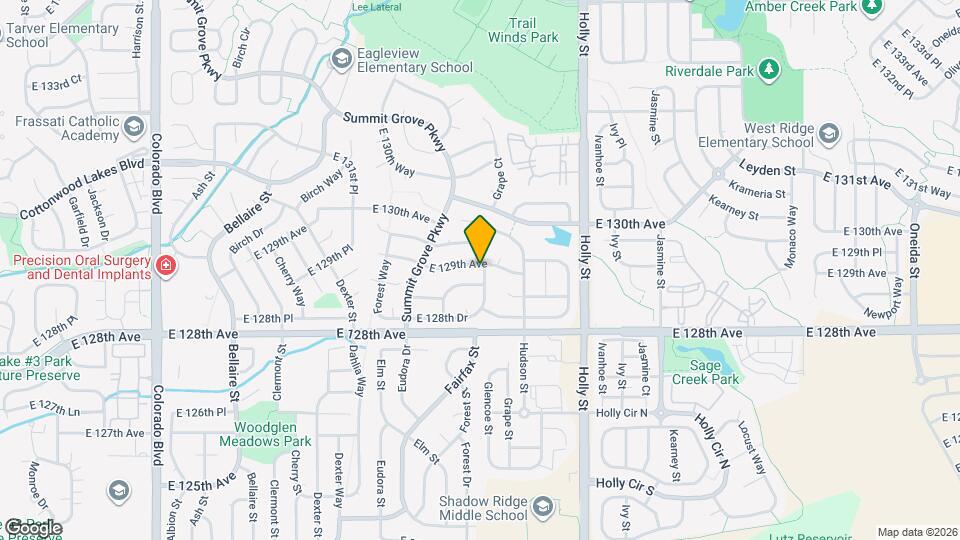5388 E 129th Ave Mapa y Detalles de la Ubicación
