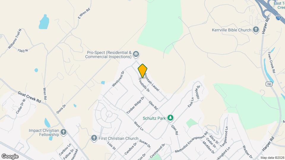 1812 Foothills Dr Map and Location Details