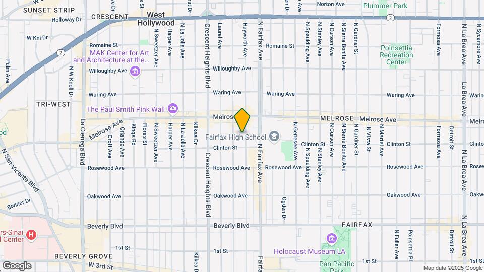 629 N Hayworth Ave Map and Location Details