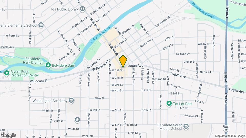 105 W 1st St, Unit #203 Mapa y Detalles de la Ubicación