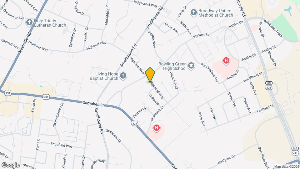 1615 Highland Way Map and Location Details