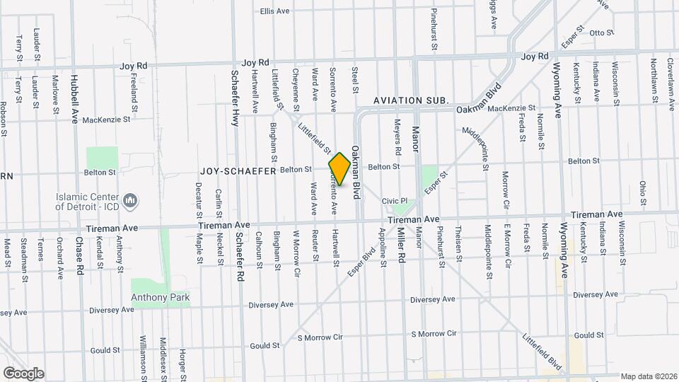 8090 Sorrento Ave Mapa y Detalles de la Ubicación