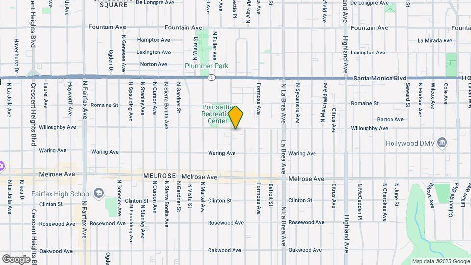852 N Poinsettia Pl Mapa y Detalles de la Ubicación