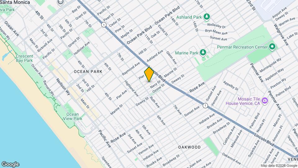 722 Marine St Mapa y Detalles de la Ubicación