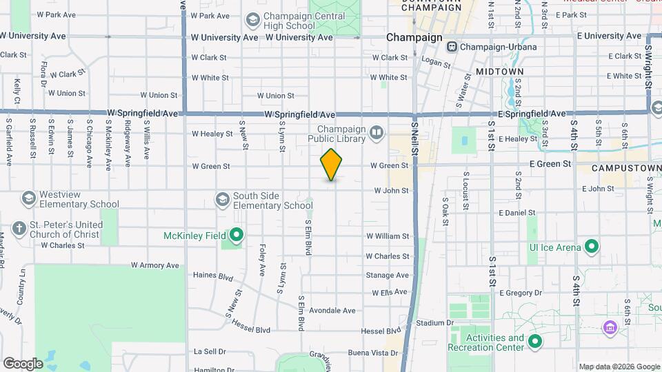 609 S Prairie St Map and Location Details