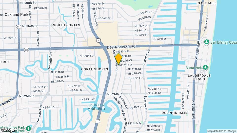 2808 Middle River Dr, Unit 1 Mapa y Detalles de la Ubicación