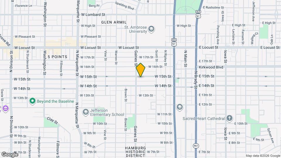 621 W 15th St Map and Location Details