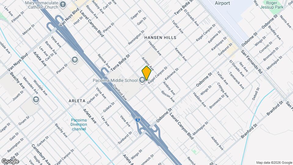 9900 Laurel Canyon Blvd Map and Location Details