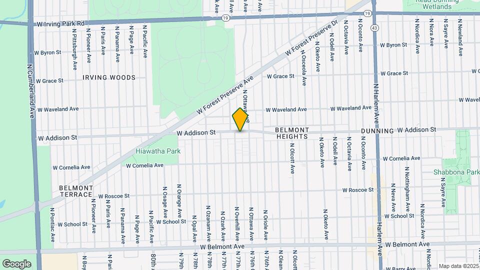 7651 W Addison St Map and Location Details