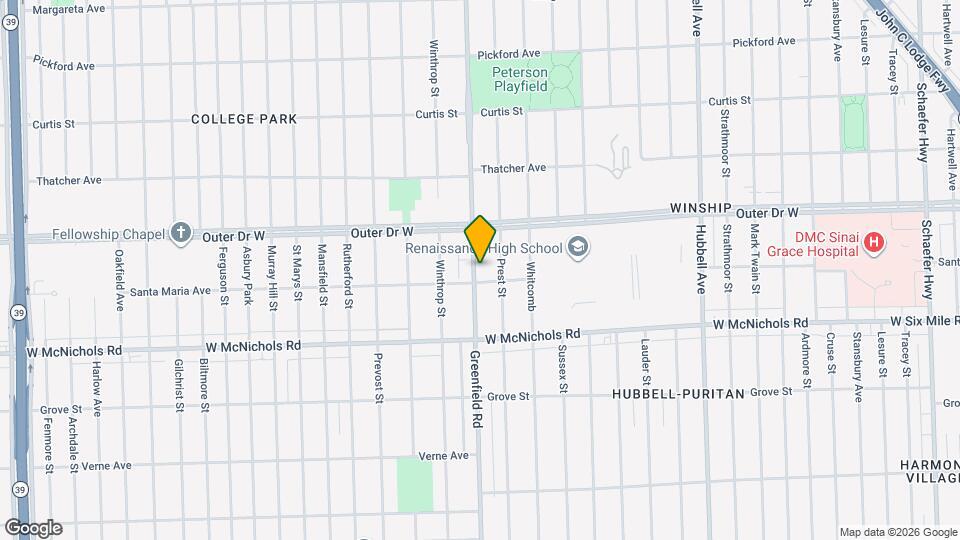 17322 Greenfield Rd Map and Location Details