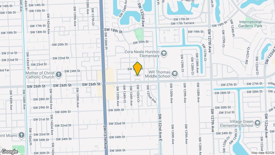 13301 SW 25th Terrace Map and Location Details