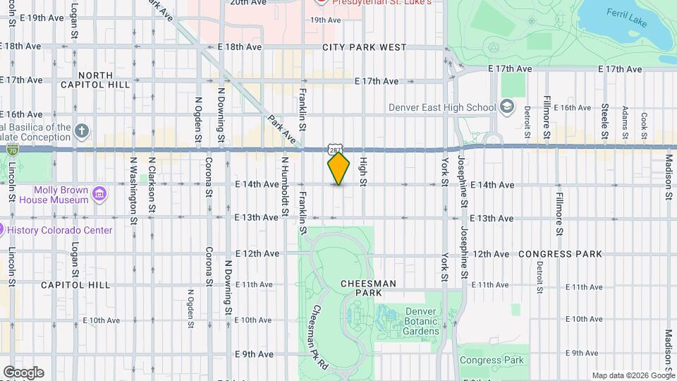 1375 N Williams St, Unit 207 Map and Location Details