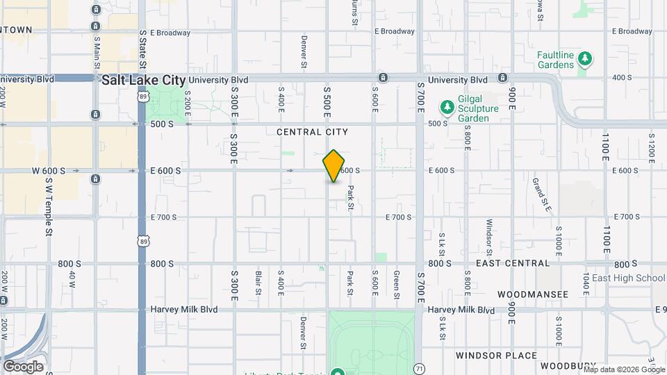 627 S 500 E, Unit Unit 3 Map and Location Details