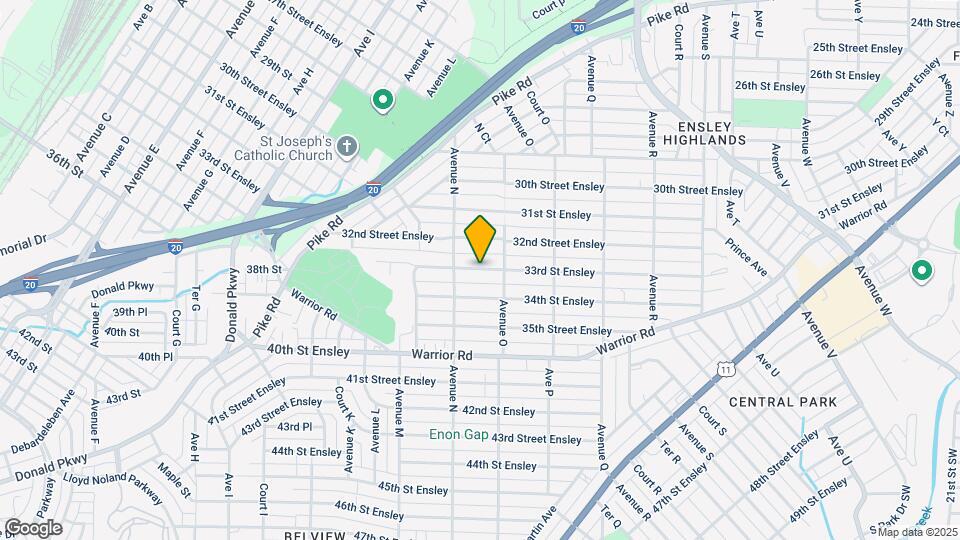 1423 33rd St Ensley Map and Location Details