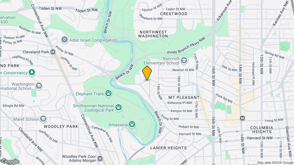 2008 Klingle Rd NW, Unit Ground Floor Mapa y Detalles de la Ubicación
