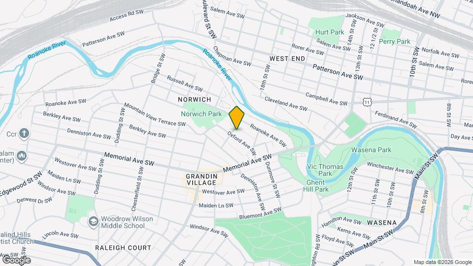 1841 Oxford Ave SW, Unit 2 Bd 1 Ba Eco Apartment Mapa y Detalles de la Ubicación