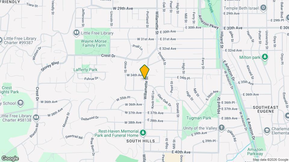 3444 Willamette St Map and Location Details