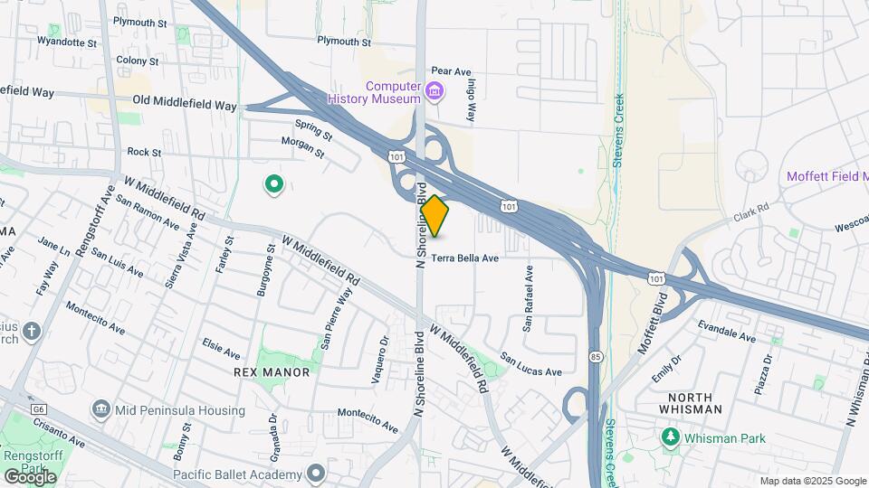 1001 N Shoreline Blvd Map and Location Details