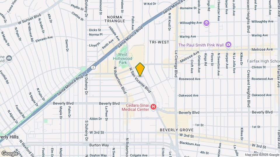 500 N San Vicente Blvd Map and Location Details