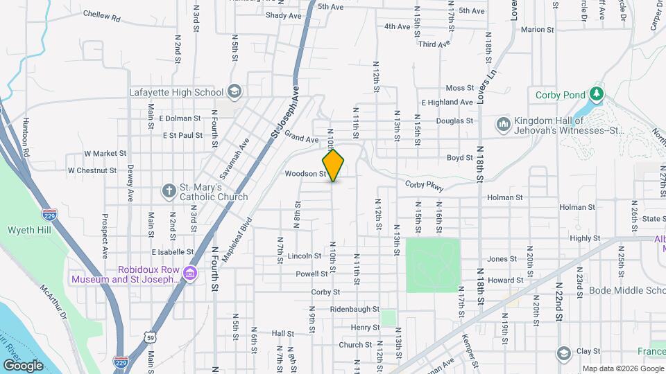 1504 N 10th St Map and Location Details