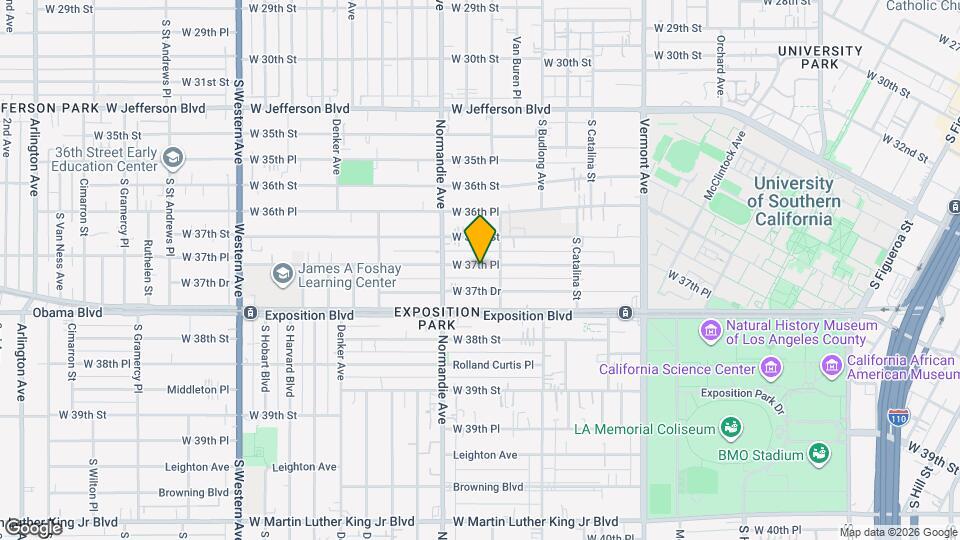 1334 W 37th Pl Mapa y Detalles de la Ubicación