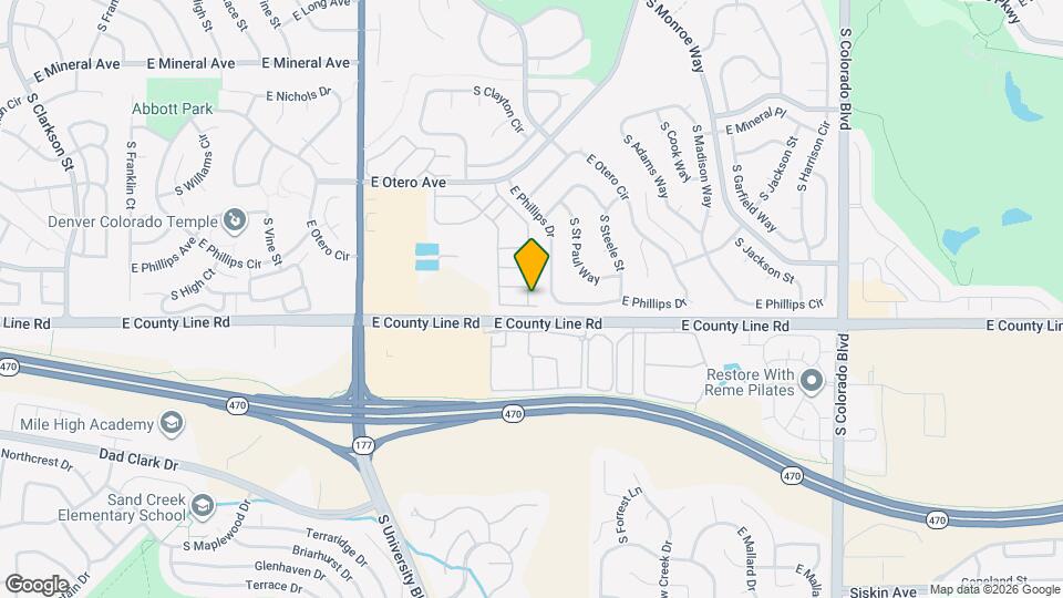 8262 S Fillmore Way Map and Location Details