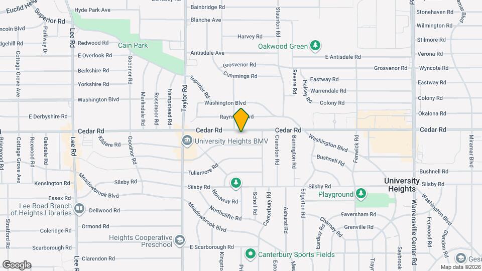 13590 Cedar Rd, Unit lower unit 1st floor Mapa y Detalles de la Ubicación