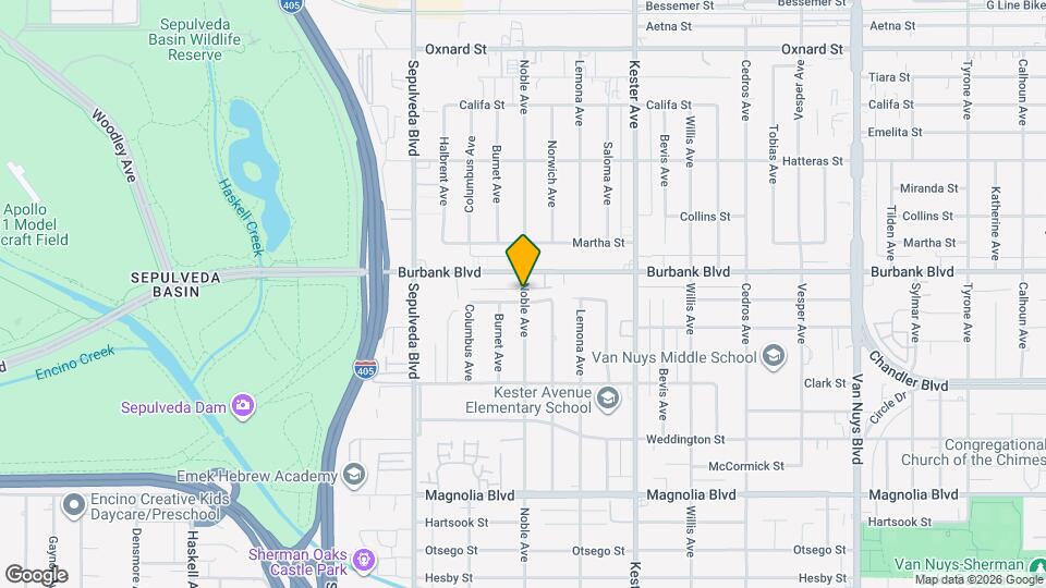 5551 Noble Ave, Unit B Map and Location Details