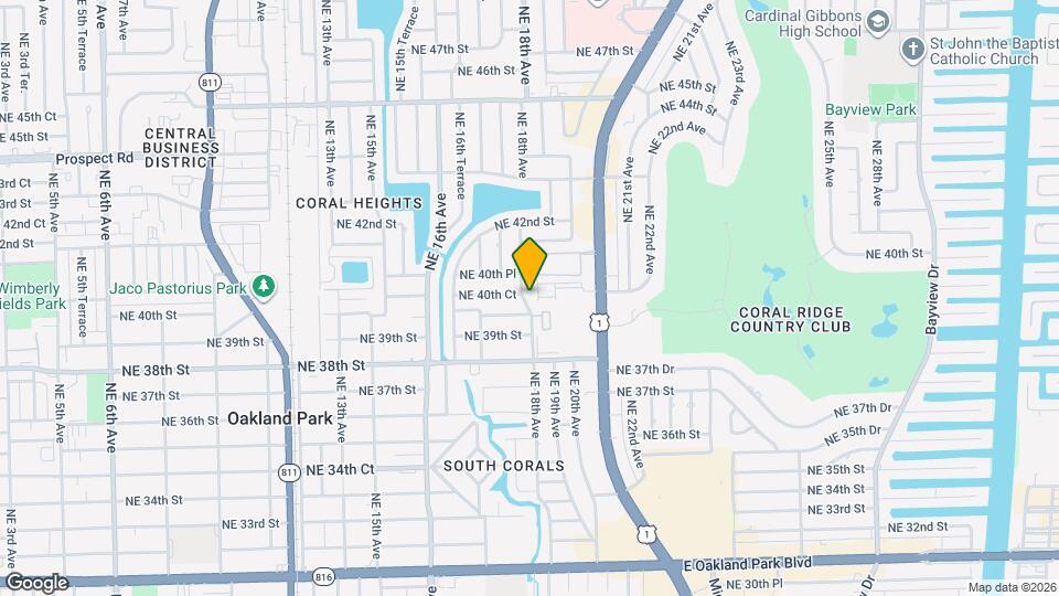 3960 Northeast 18th Avenue Map and Location Details