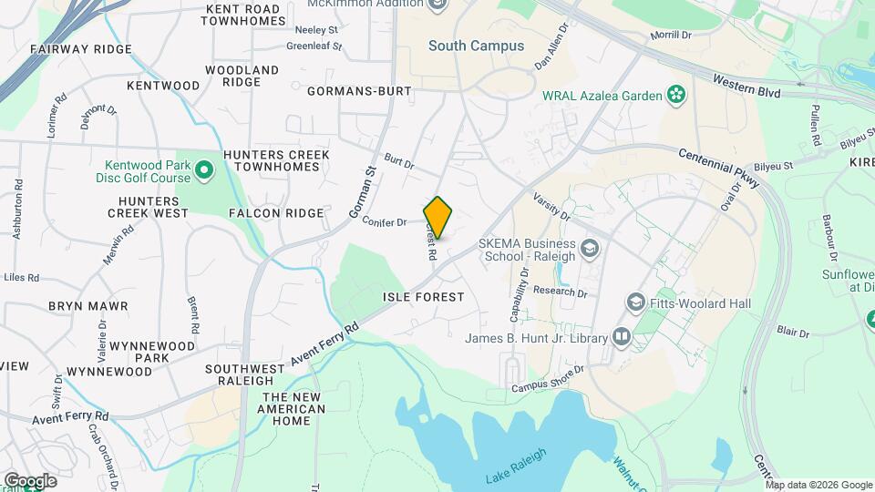 1721 Crest Rd Map and Location Details