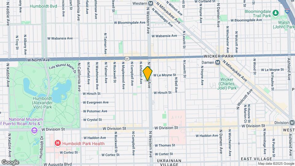 1434 N Western Ave Map and Location Details